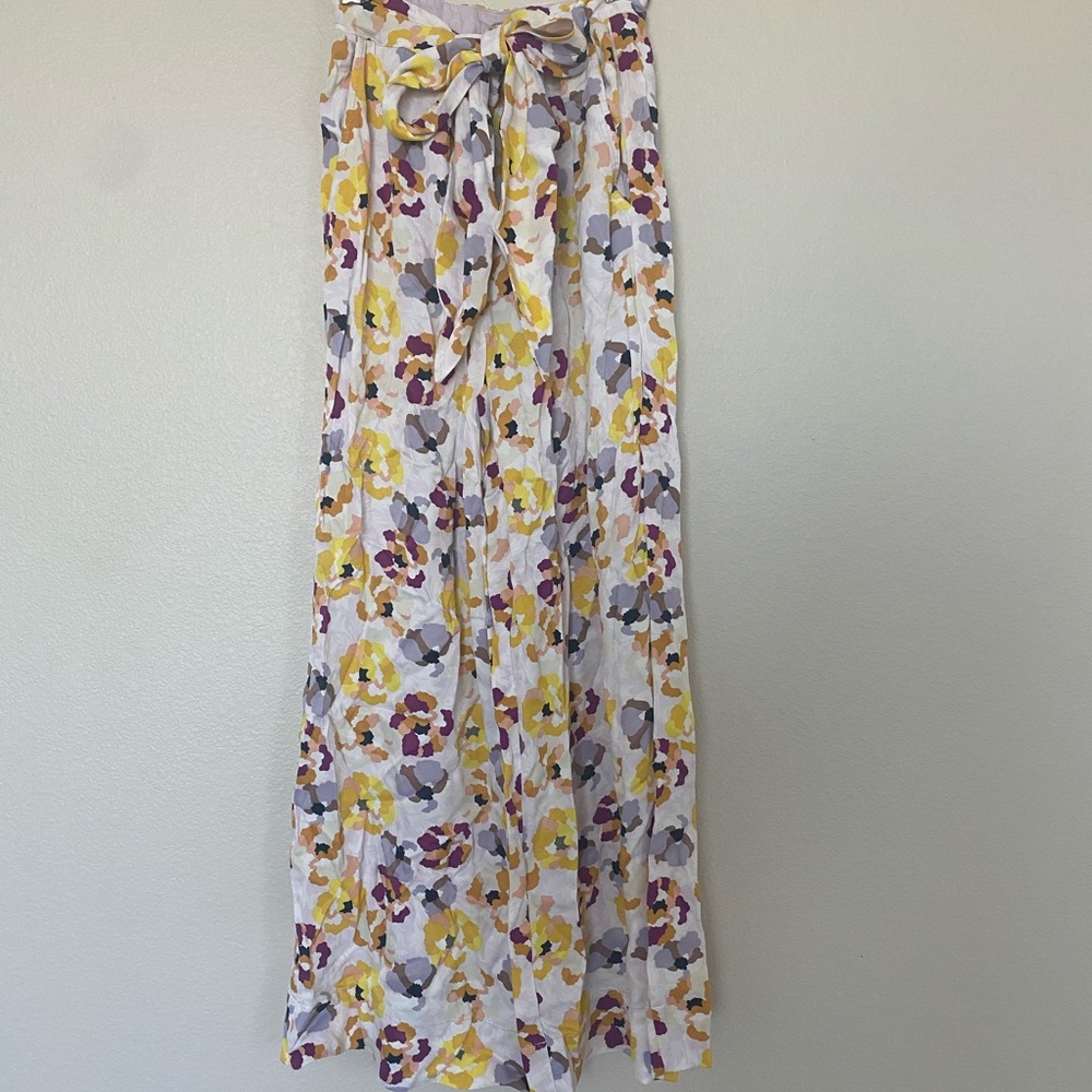 Anthropologie floral wide leg trousers